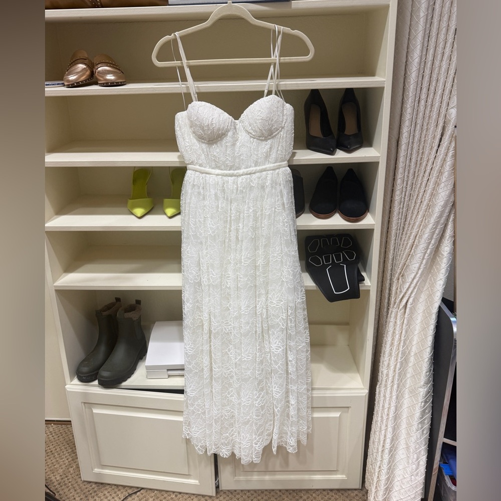 NWOT  Sau Lee Selena Lace Long Evening Dress